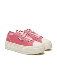 TOMMY HILFIGER TJW FOXING Zapatillas de plataforma en tejido rosa preppy - Zapatos Mujer - 1