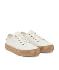 TOMMY HILFIGER TH Zapatillas deportivas de lona con alpargatas blanco antiguo - Zapatos Mujer - 1