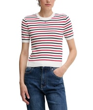 TOMMY HILFIGER TH JEANS Camisa de algod&oacute;n de manga corta rayas blancas/azul marino - camiseta - 1