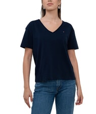 TOMMY HILFIGER TH Camiseta de corte relajado con cuello en V Marina de noche oscura - camiseta - 1