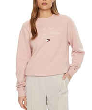 TOMMY HILFIGER MODERN SCRIPT Sudadera de cuello redondo para mujer rosa brumoso - Sudaderas de mujer - 1