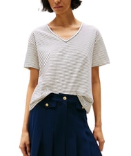 TOMMY HILFIGER TH Camiseta de corte relajado con cuello en V - camiseta