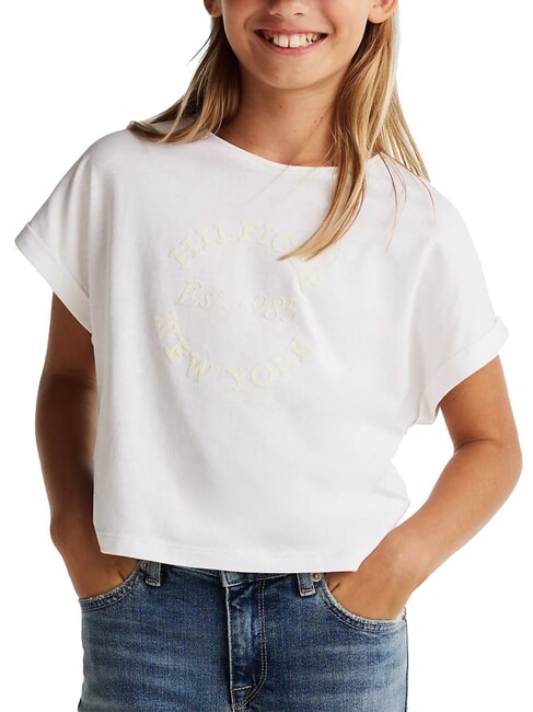TOMMY HILFIGER KIDS BIMBA Camiseta de manga corta con logotipo en relieve blanco - Camiseta ni&ntilde;o