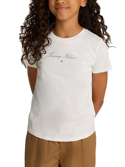 TOMMY HILFIGER KIDS BIMBA Camiseta de manga corta con estampado de logotipo blanco - Camiseta ni&ntilde;o