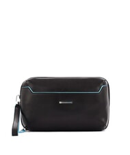 PIQUADRO BLUE SQUARE Estuche de cuero para tarjetas negro - Carteras Hombre - 1