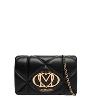 LOVE MOSCHINO EMBOSSED Bolso de hombro con solapa negro - Bolsos Mujer - 1