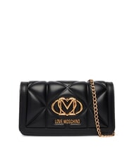 LOVE MOSCHINO EMBOSSED Mini bolso de hombro de metal negro - Carteras Mujer - 1