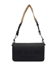 LOVE MOSCHINO SIGNATURE LOVE Bolso de hombro con solapa negro - Bolsos Mujer - 1