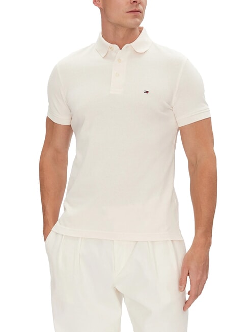 TOMMY HILFIGER 1985  1985 playera tipo polo de corte slim p&eacute;talo de marfil - camisa polo