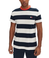 TOMMY HILFIGER TH JEANS Camiseta de manga corta a rayas cielo del desierto / p&eacute;talo de marfil - camiseta - 1