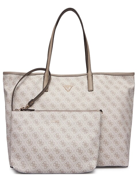 GUESS ECO VICTTORIA Bolso de hombro logotipo de color topo oscuro - Bolsos Mujer