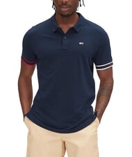 TOMMY HILFIGER TH JEANS Polo el&aacute;stico de manga corta con logo Marina de noche oscura - camisa polo - 1