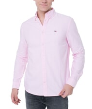 TOMMY HILFIGER TH JEANS Camisa Oxford de corte regular raya de az&uacute;car rosa - Camisas de hombre - 1