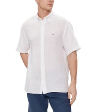 TOMMY HILFIGER TH Camisa de lino de manga corta de corte regular - Camisas de hombre