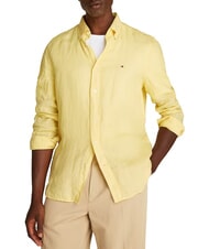 TOMMY HILFIGER TH Camisa de lino de manga larga de corte regular - Camisas de hombre