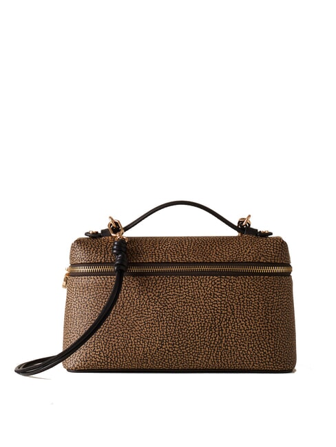 BORBONESE GEMINI Bolso peque&ntilde;o tipo ba&uacute;l con correa para el hombro op natural / negro - Bolsos Mujer