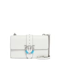 PINKO LOVE ONE Bolso de hombro con solapa nube blanca-plata mate - Bolsos Mujer - 1