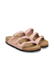 BIRKENSTOCK FLORIDA Zapatilla de piel nobuk de 3 bandas rosa suave - Zapatos Mujer - 1