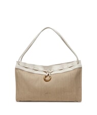 COCCINELLE ISABELA CANVAS Bolso hobo de lona y piel natural/blanco - Bolsos Mujer - 1