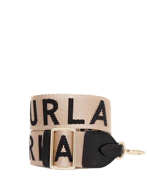 FURLA CAMPIONARIO - FIONA Correa de hombro con logotipo natural + negro - Accesorios para bolsos