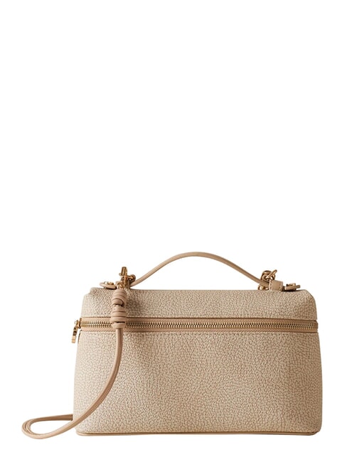 BORBONESE GEMINI Bolso peque&ntilde;o tipo ba&uacute;l con correa para el hombro arena - Bolsos Mujer