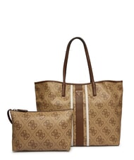 GUESS VICTORIA 2 Bolso de hombro con cartera logotipo de caf&eacute; con leche / marr&oacute;n - Bolsos Mujer - 1