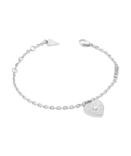 GUESS AMORE Pulsera con dije de coraz&oacute;n solitario SILVER - Pulseras - 1