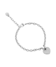 GUESS CRAZY IN LOVE Pulsera de plata con dije en forma de coraz&oacute;n. SILVER - Pulseras - 1