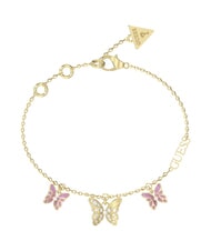 GUESS CHRYSALIS Pulsera con m&uacute;ltiples dijes y motivo de mariposa. ywl dorado/rosa claro - Pulseras - 1