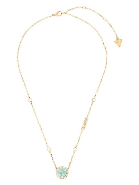 GUESS DREAMING Collar con etiqueta con el logotipo 4G oro amarillo/aguamarina - Collares