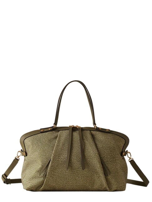 BORBONESE FRAME Bolso tipo ba&uacute;l con correa para el hombro. aceituna - Bolsos Mujer