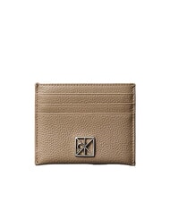 CALVIN KLEIN HARDWARE EMBLEM PEBB Tarjetero plano de cuero - Carteras Mujer
