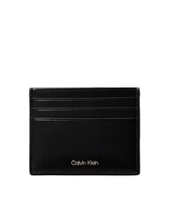 CALVIN KLEIN RAISED LOGO Tarjetero plano de cuero - Carteras Hombre