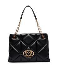 LOVE MOSCHINO EMBOSSED Quilted Bolso de hombro negro - Bolsos Mujer - 1