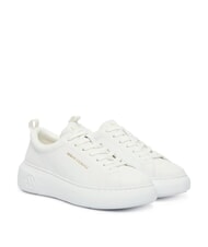 ARMANI EXCHANGE SUPER Zapatillas de cuero blanco brillante - Zapatos Mujer - 1