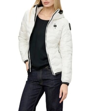 BLAUER CAMELIA Chaqueta corta acolchada de plumas con capucha. Blanco como la nieve - Chaquetas de plumas de mujer - 1