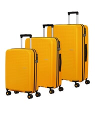 AMERICAN TOURISTER SUMMER HIT Cabina + Juego de carritos medianos + grandes goldenyellow - Set Trolley - 1