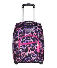 SEVEN LOVELY ELEMENTS Mochila con carrito de 2 ruedas, fija fresa rosa - Mochilas con ruedas - 1