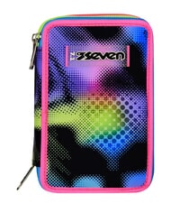 SEVEN WRITE DOWN Estuche para l&aacute;pices con 3 cremalleras fuxiafluo - Estuches y Accesorios - 1