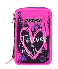 SEVEN GET TOGETHER Estuche para l&aacute;pices con 3 cremalleras fresa rosa - Estuches y Accesorios - 1