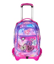 SJGANG TINYPATCH GIRL Mochila con carrito de 3 ruedas, desmontable BOSQUE DE RAYAS NEGRAS - Mochilas con ruedas - 1