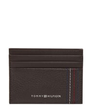 TOMMY HILFIGER TH CENTRAL Tarjetero de cuero granos de caf&eacute; - Carteras Hombre - 1