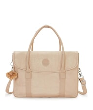 KIPLING SUPERWORKER Bolso malet&iacute;n beige brillante - Bolsos Mujer - 1