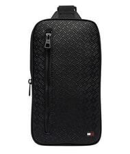 TOMMY HILFIGER TH EMBOSSED FLAG Bolsa de un solo hombro negro - Ri&ntilde;oneras - 1