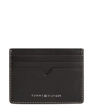TOMMY HILFIGER TH SAFFIANO Tarjetero de cuero negro - Carteras Hombre - 1
