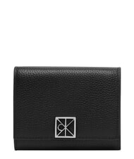 CALVIN KLEIN HARDWARE EMBLEM PEBB Cartera con cremallera, de piel. En negro - Carteras Mujer - 1