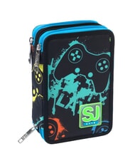 SJGANG MULTICOLOR GAME Estuche para l&aacute;pices con 3 cremalleras negro - Estuches y Accesorios - 1