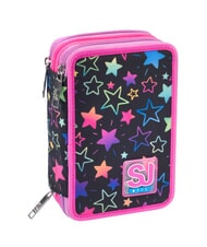 SJGANG COLORFUL PANDA Estuche para l&aacute;pices con 3 cremalleras BOSQUE DE RAYAS NEGRAS - Estuches y Accesorios - 1