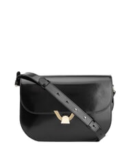 COCCINELLE CAMPIONARIO - DEW SHINY CALF Bolso de hombro de piel cepillada negro - Bolsos Mujer - 1