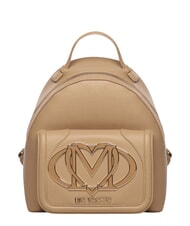 LOVE MOSCHINO LOGO Mochila con bolsillo frontal beige - Bolsos Mujer - 1